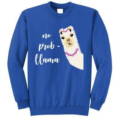 No Probgreat Giftllama Fun Face Alpaca Trending Funny Farm Animal Gift Sweatshirt