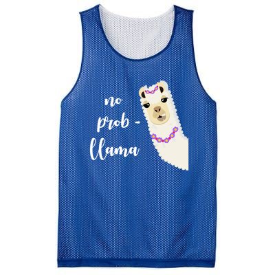 No Probgreat Giftllama Fun Face Alpaca Trending Funny Farm Animal Gift Mesh Reversible Basketball Jersey Tank