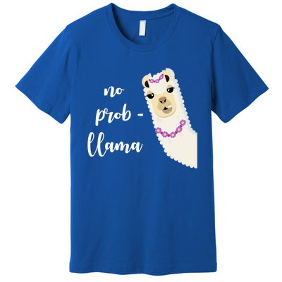 No Probgreat Giftllama Fun Face Alpaca Trending Funny Farm Animal Gift Premium T-Shirt