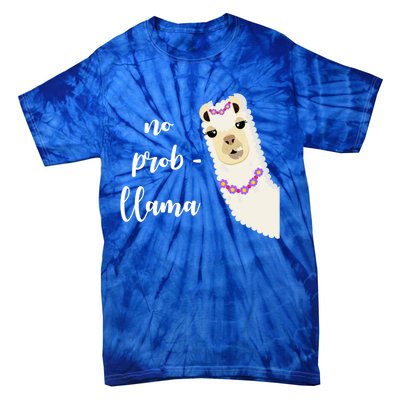 No Probgreat Giftllama Fun Face Alpaca Trending Funny Farm Animal Gift Tie-Dye T-Shirt