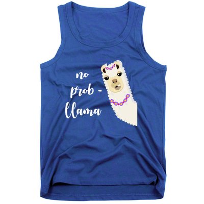 No Probgreat Giftllama Fun Face Alpaca Trending Funny Farm Animal Gift Tank Top