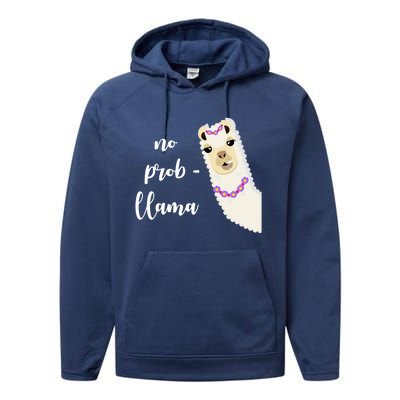 No Probgreat Giftllama Fun Face Alpaca Trending Funny Farm Animal Gift Performance Fleece Hoodie