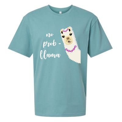 No Probgreat Giftllama Fun Face Alpaca Trending Funny Farm Animal Gift Sueded Cloud Jersey T-Shirt