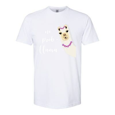 No Probgreat Giftllama Fun Face Alpaca Trending Funny Farm Animal Gift Softstyle CVC T-Shirt