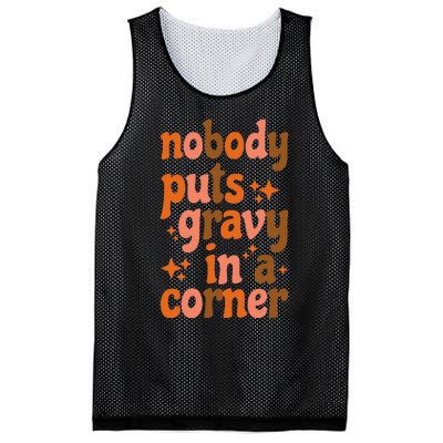 Nobody Puts Gravy In A Corner Mesh Reversible Basketball Jersey Tank