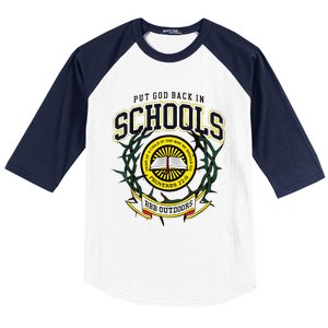 Nice Put God Back In Schools Bbb Outdoors Baseball Sleeve Shirt