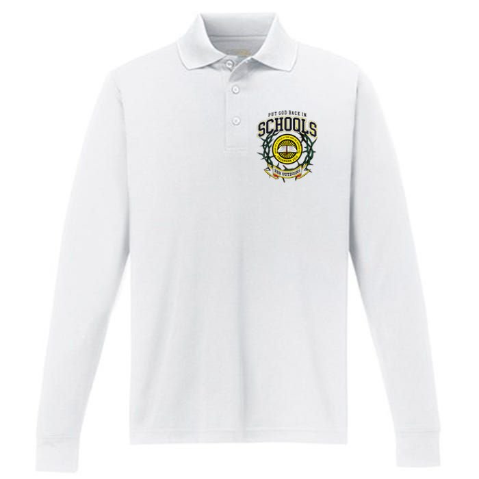 Nice Put God Back In Schools Bbb Outdoors Performance Long Sleeve Polo