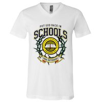 Nice Put God Back In Schools Bbb Outdoors V-Neck T-Shirt