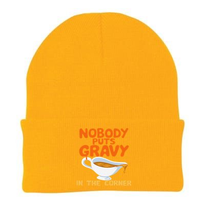 Nobody Puts Gravy In The Corner Knit Cap Winter Beanie