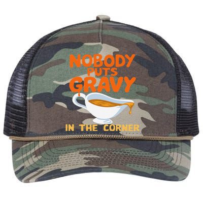 Nobody Puts Gravy In The Corner Retro Rope Trucker Hat Cap