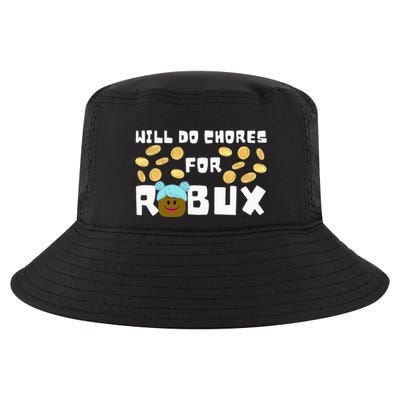 Noob & Professional Gamer Will Do Chores For Robux Cool Comfort Performance Bucket Hat