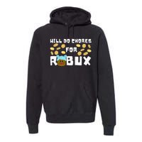 Noob & Professional Gamer Will Do Chores For Robux Premium Hoodie