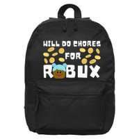 Noob & Professional Gamer Will Do Chores For Robux 16 in Basic Backpack