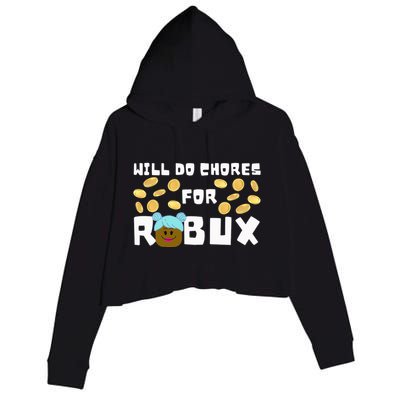 Noob & Professional Gamer Will Do Chores For Robux Crop Fleece Hoodie