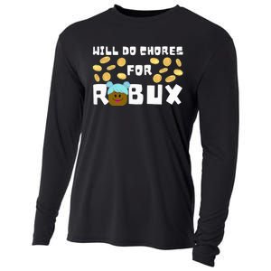 Noob & Professional Gamer Will Do Chores For Robux Cooling Performance Long Sleeve Crew