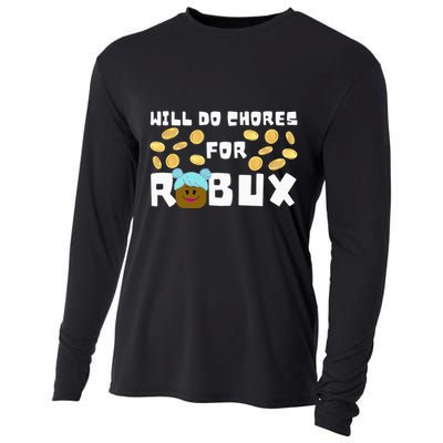 Noob & Professional Gamer Will Do Chores For Robux Cooling Performance Long Sleeve Crew
