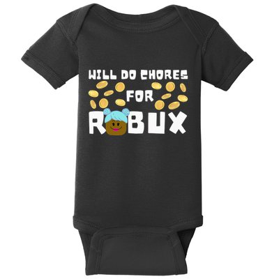 Noob & Professional Gamer Will Do Chores For Robux Baby Bodysuit
