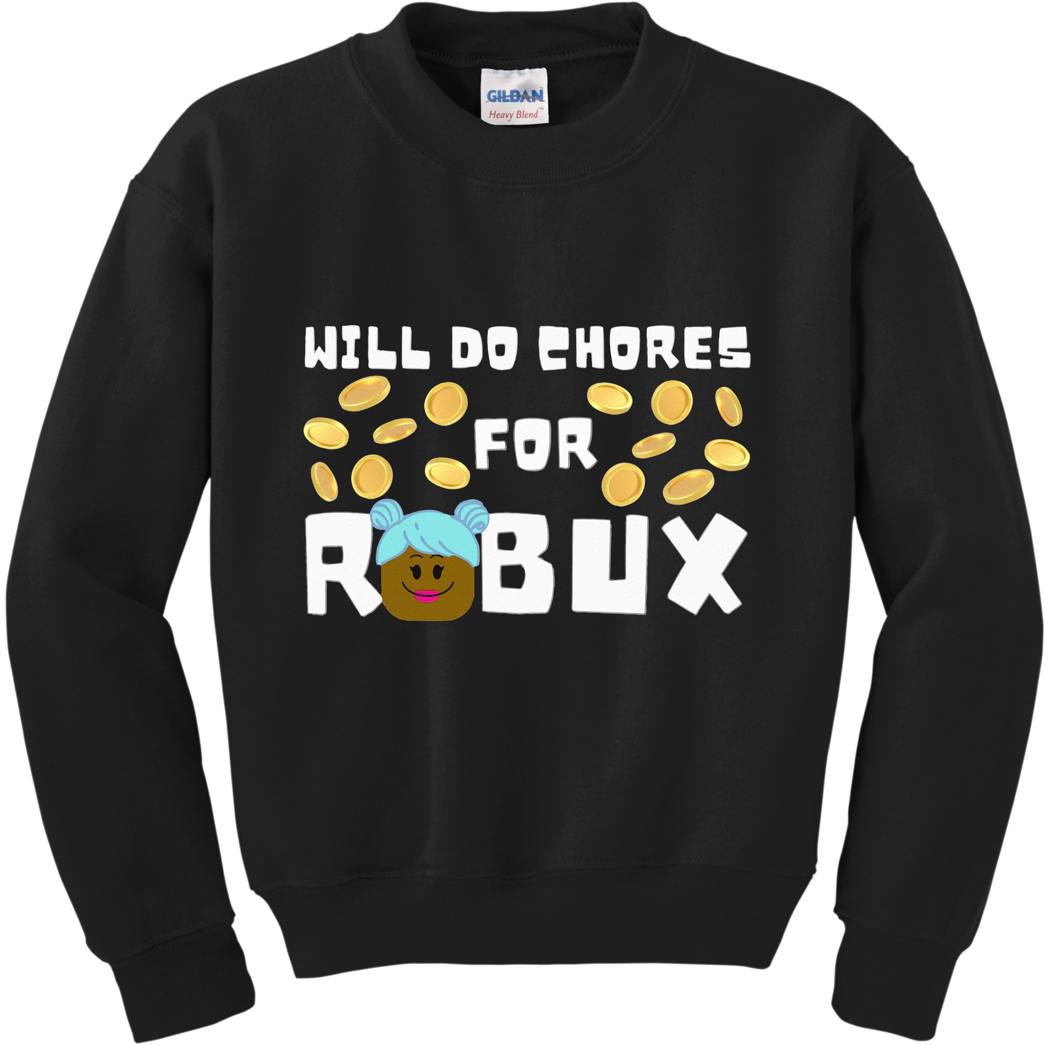 Noob & Professional Gamer Will Do Chores For Robux Kids Sweatshirt