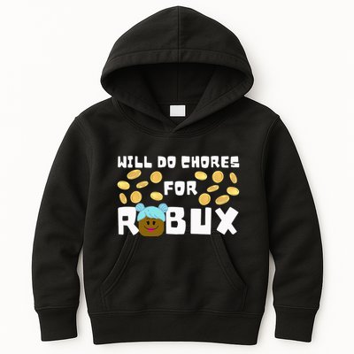 Noob & Professional Gamer Will Do Chores For Robux Kids Hoodie