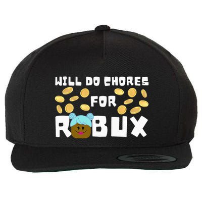 Noob & Professional Gamer Will Do Chores For Robux Wool Snapback Cap