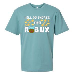 Noob & Professional Gamer Will Do Chores For Robux Sueded Cloud Jersey T-Shirt