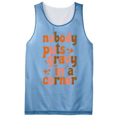 Nobody Puts Gravy In A Corner Mesh Reversible Basketball Jersey Tank