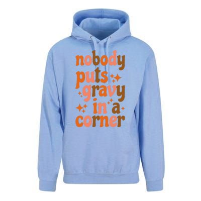 Nobody Puts Gravy In A Corner Unisex Surf Hoodie