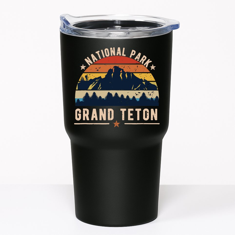 National Park Grand Teton Vintage Retro Souvenir Tumbler