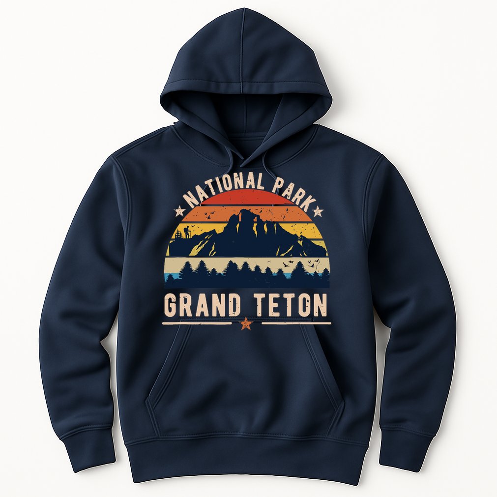 National Park Grand Teton Vintage Retro Souvenir Hoodie