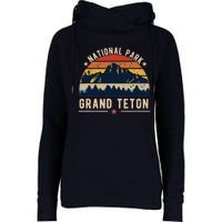 National Park Grand Teton Vintage Retro Souvenir Womens Funnel Neck Pullover Hood