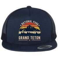 National Park Grand Teton Vintage Retro Souvenir Flat Bill Trucker Hat