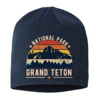 National Park Grand Teton Vintage Retro Souvenir Sustainable Beanie