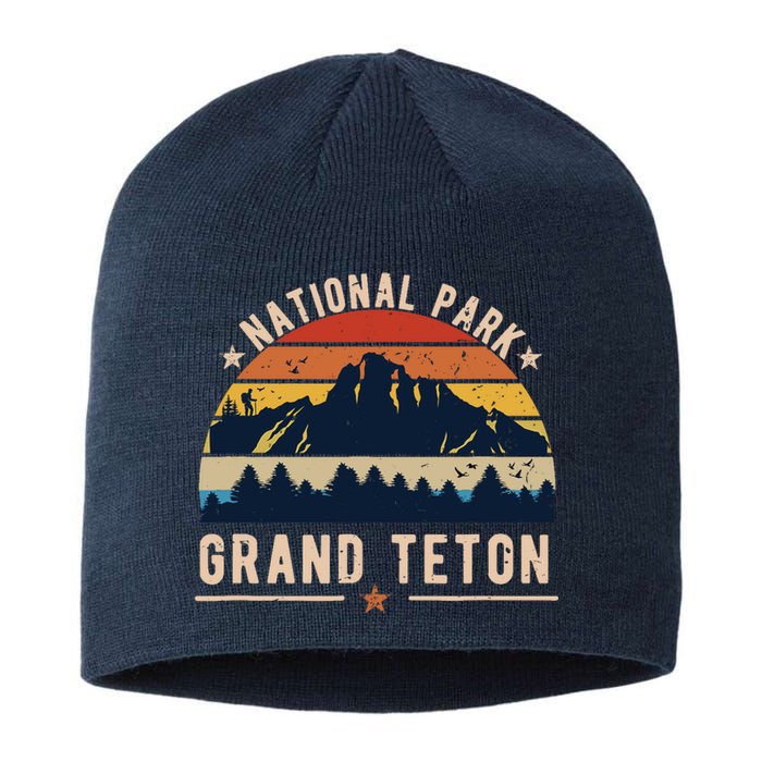 National Park Grand Teton Vintage Retro Souvenir Sustainable Beanie