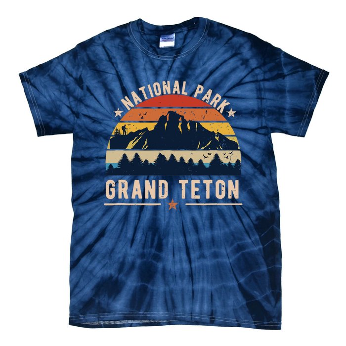 National Park Grand Teton Vintage Retro Souvenir Tie-Dye T-Shirt