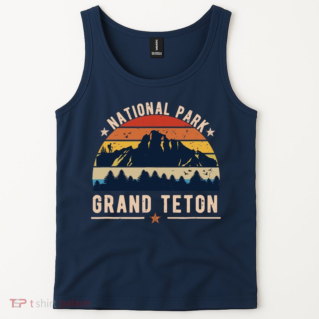 National Park Grand Teton Vintage Retro Souvenir Tank Top