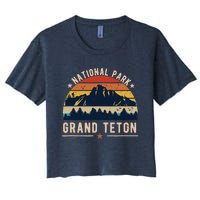 National Park Grand Teton Vintage Retro Souvenir Women's Crop Top Tee