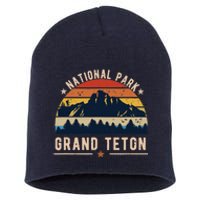 National Park Grand Teton Vintage Retro Souvenir Short Acrylic Beanie