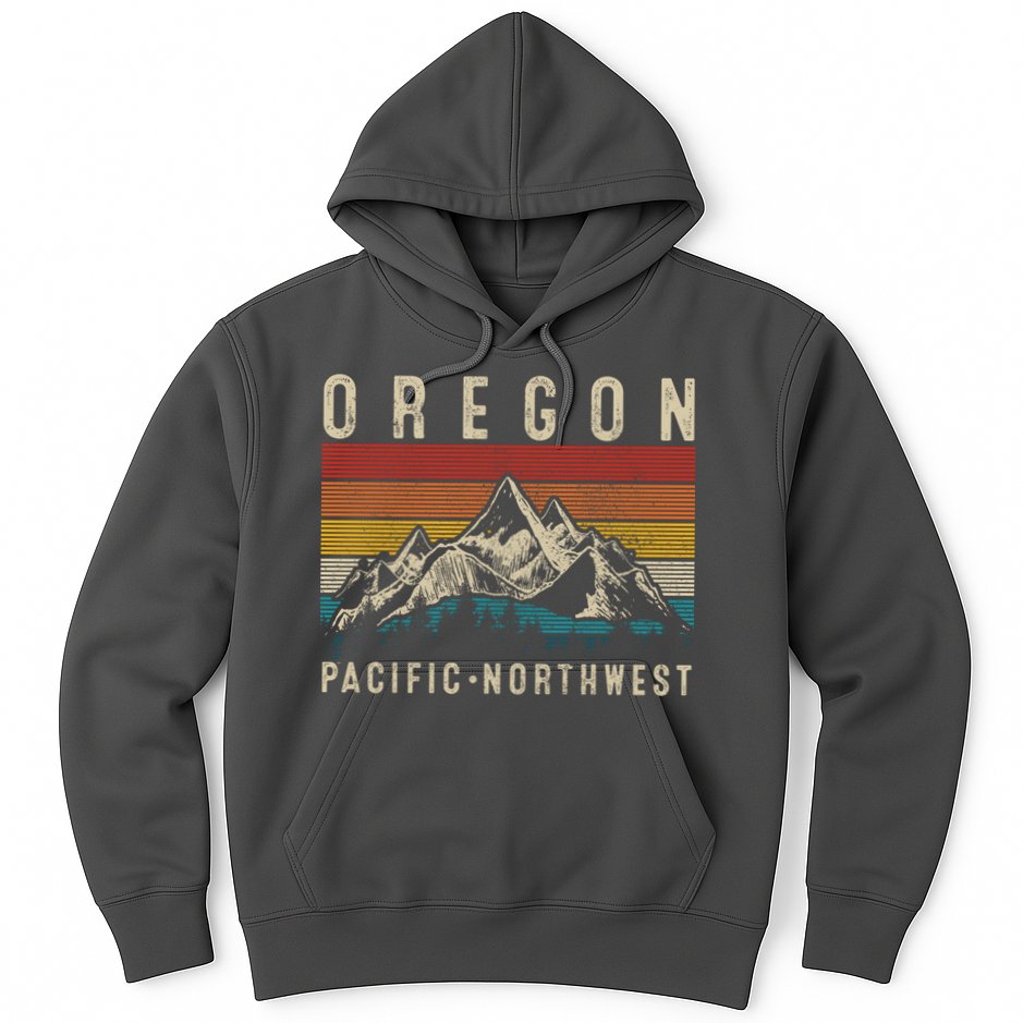 Northwest Pnw Gift Oregon Vintage Mountains Hiking Pacific Hoodie