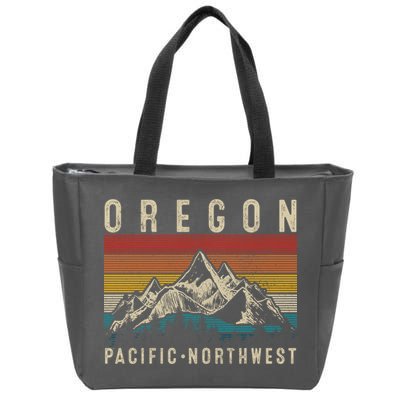 Northwest Pnw Gift Oregon Vintage Mountains Hiking Pacific Zip Tote Bag