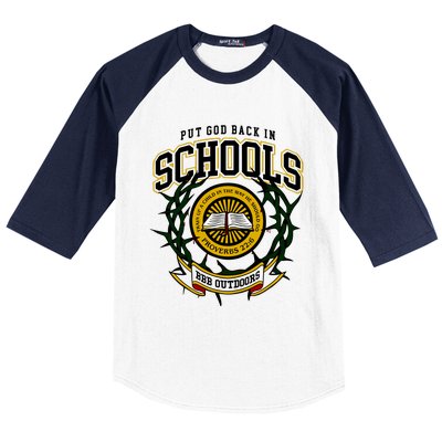 Nice Put God Back In Schools Bbb Outdoors Baseball Sleeve Shirt