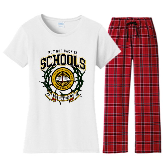 Nice Put God Back In Schools Bbb Outdoors Women's Flannel Pajama Set