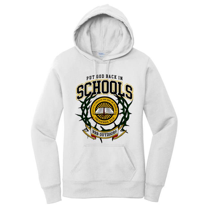 Nice Put God Back In Schools Bbb Outdoors Women's Pullover Hoodie