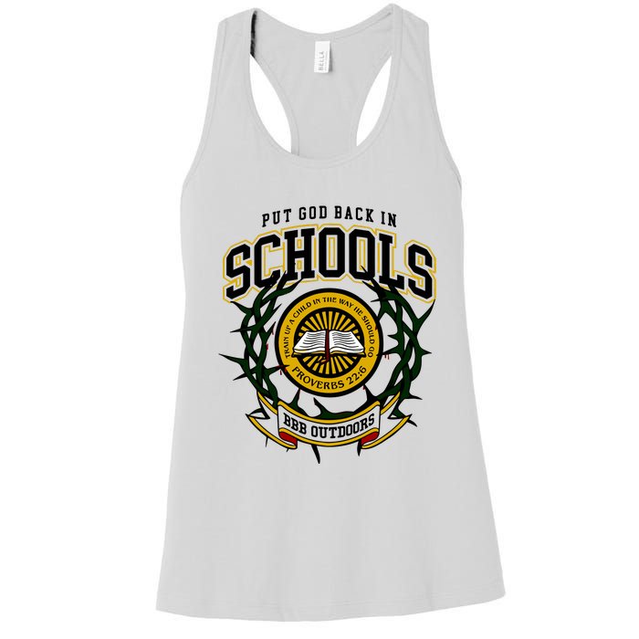 Nice Put God Back In Schools Bbb Outdoors Women's Racerback Tank