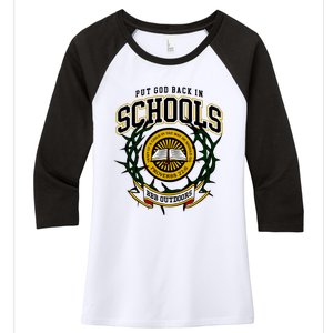 Nice Put God Back In Schools Bbb Outdoors Women's Tri-Blend 3/4-Sleeve Raglan Shirt