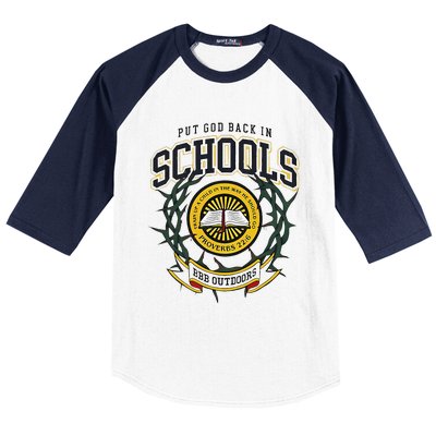 Nice Put God Back In Schools Bbb Outdoors Baseball Sleeve Shirt