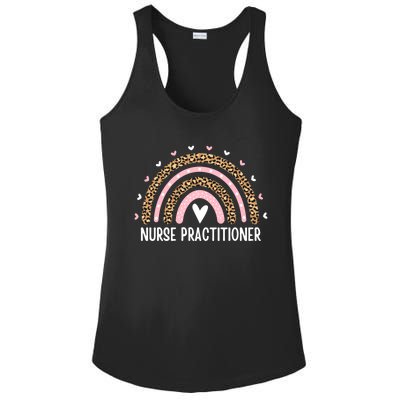 Nurse Practitioner Graduation Leopard Rainbow Nursing Np Gift Ladies PosiCharge Competitor Racerback Tank