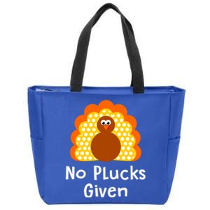 No Plucks Given Funny Thanksgiving Turkey Pun Quote Joke Gift Zip Tote Bag