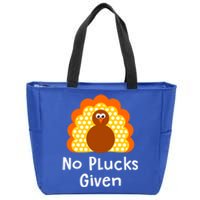 No Plucks Given Funny Thanksgiving Turkey Pun Quote Joke Gift Zip Tote Bag