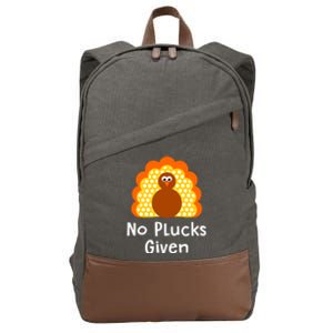 No Plucks Given Funny Thanksgiving Turkey Pun Quote Joke Gift Cotton Canvas Backpack