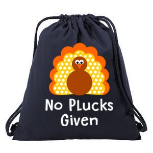 No Plucks Given Funny Thanksgiving Turkey Pun Quote Joke Gift Drawstring Bag